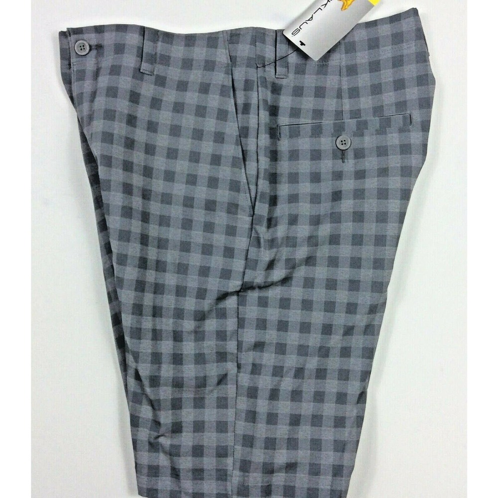 Jack Nicklaus Golf Shorts Mens Size 30 Gray Waffle Check Eco Choice Stay Dri NWT